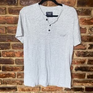 Abercrombie & Fitch Gray Short Sleeve Henley T-Shirt Men's Size Medium